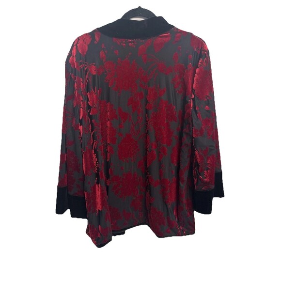 NWT Chico's Red Velvet Reversible to Black Jacket SZ 3 XL Kimono Sleeve MSRP 159 - Picture 2 of 12